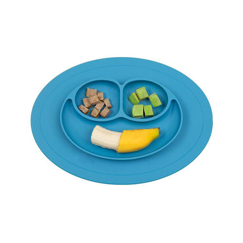 AussieSuperStore Homeware Supplies Mess-Less Baby Mini Mat - One-piece silicone place-mat & plate (Blue) CBMINIMATBLU